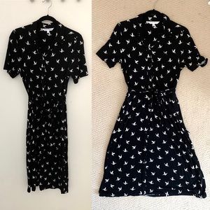 Downeast Shirt Dress with Sash Tie - Hummingbird